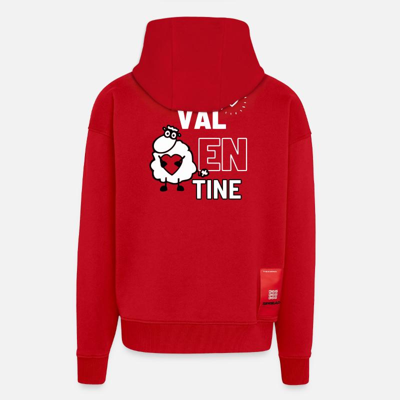 Valentin-Schaf - Zip Hoodie - made by SPREAD - Rot