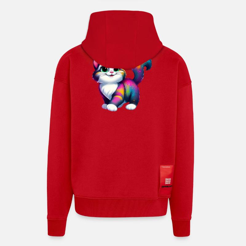 Cat - Zip Hoodie - made by SPREAD - red