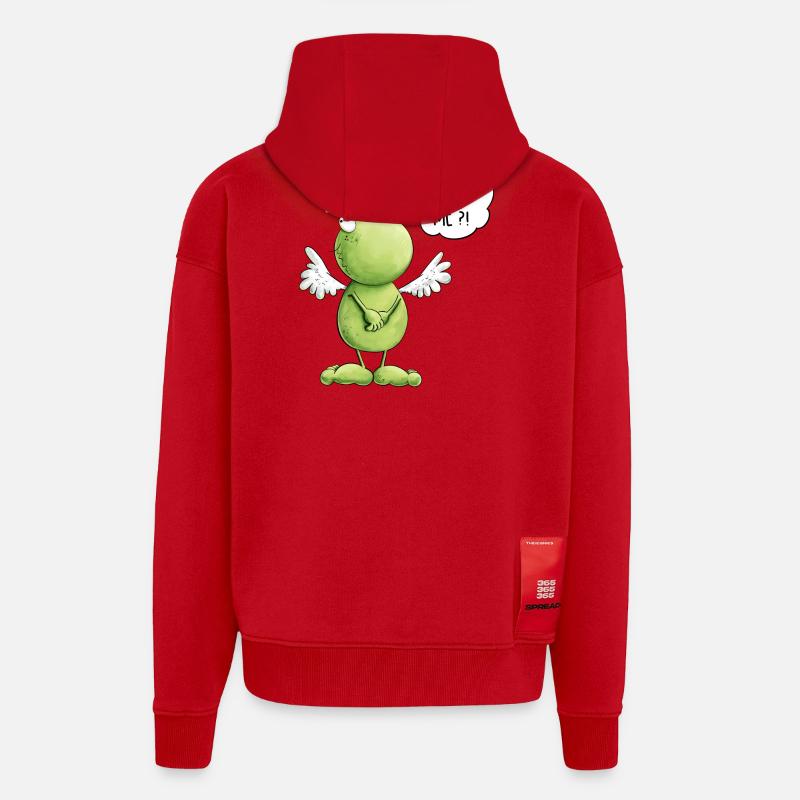 Frosch Engel Unschuld Who Me Spruch - Zip Hoodie - made by SPREAD - Rot