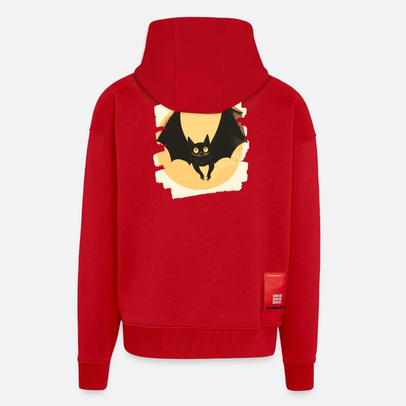Fledermaus Retro - Zip Hoodie - made by SPREAD - Rot
