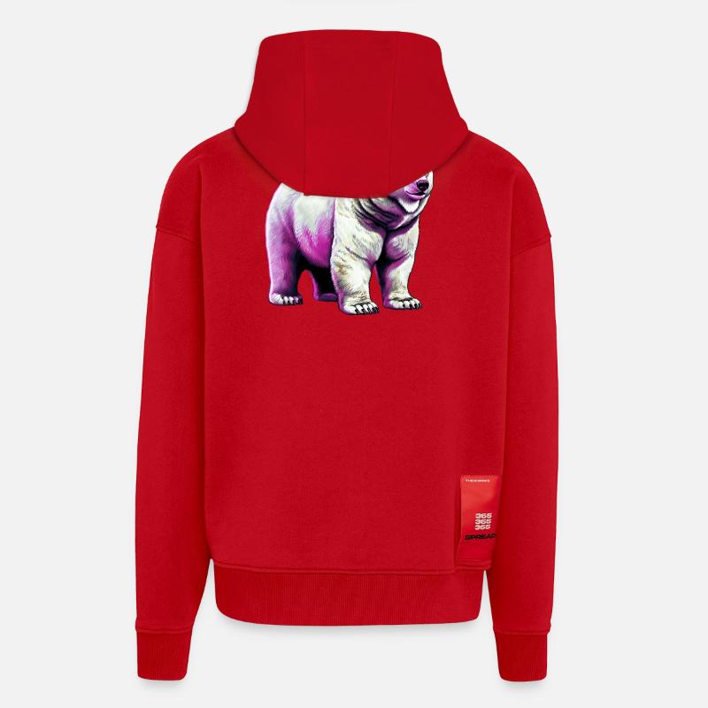 Weißer Eisbär - Zip Hoodie - made by SPREAD - Rot