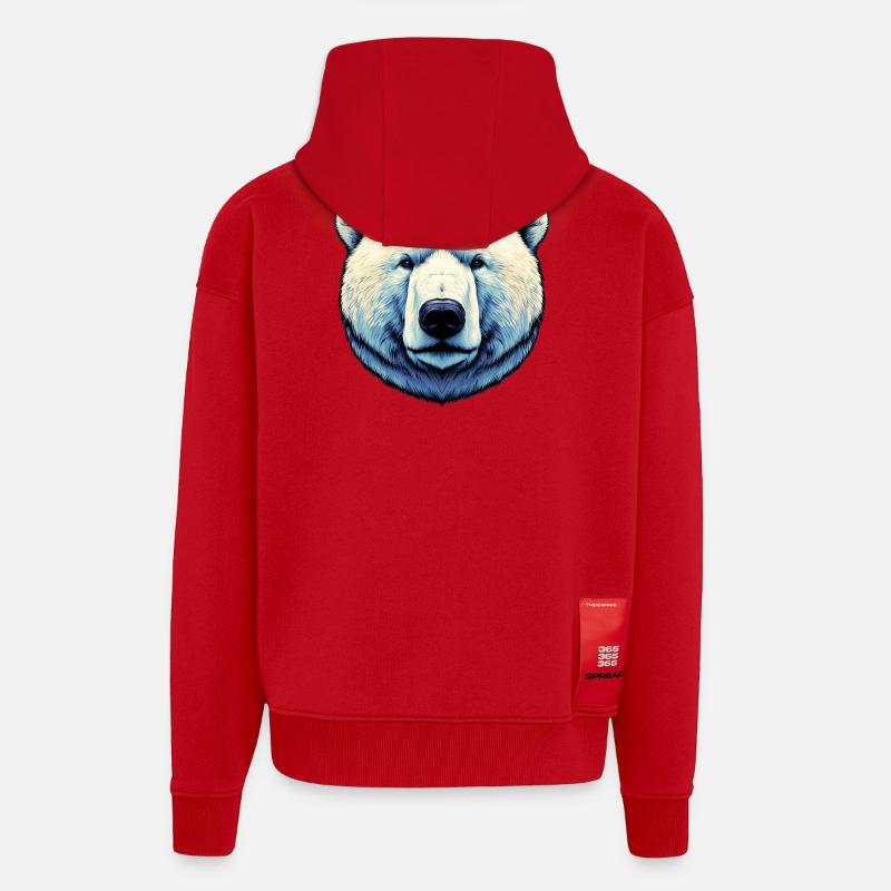Weißer Eisbär - Zip Hoodie - made by SPREAD - Rot