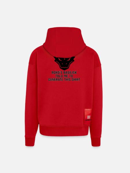 Generated by the Basilisk - Zip Hoodie - made by SPREAD - red