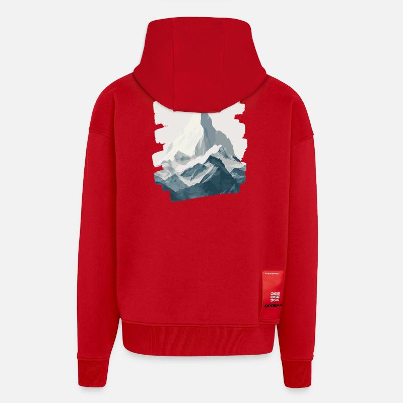 Berge Klettern Kletterer Wandern - Zip Hoodie - made by SPREAD - Rot