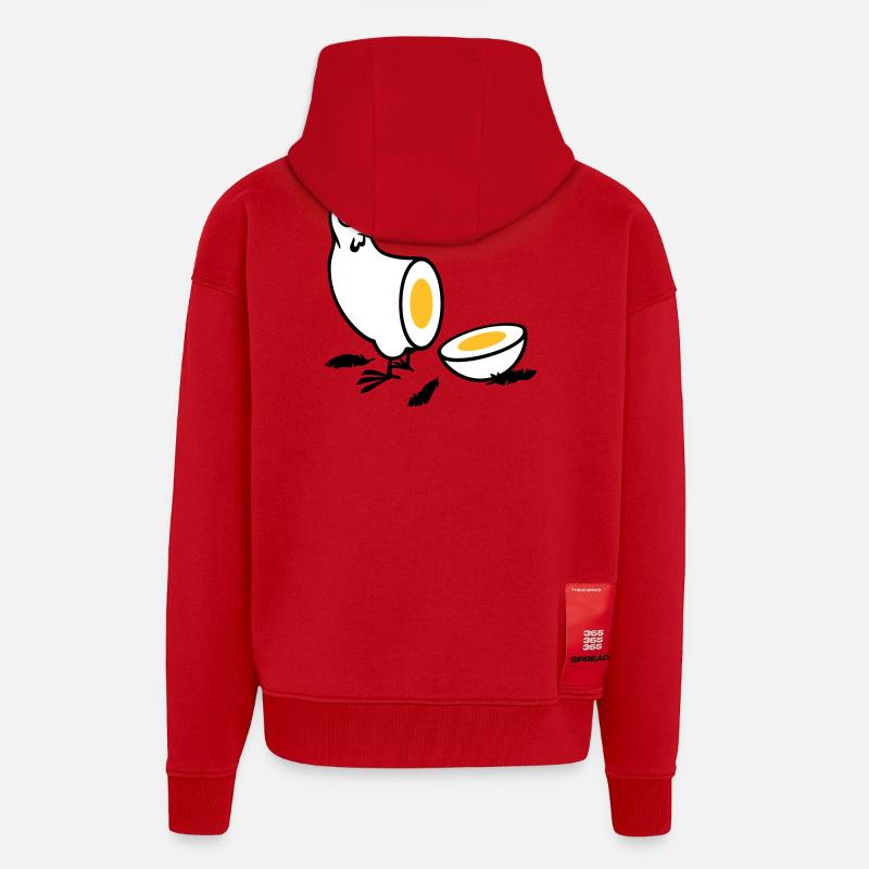 Huhn oder Ei - Zip Hoodie - made by SPREAD - Rot