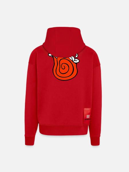 Snail shell snail hides cute shy - Zip Hoodie - made by SPREAD - red