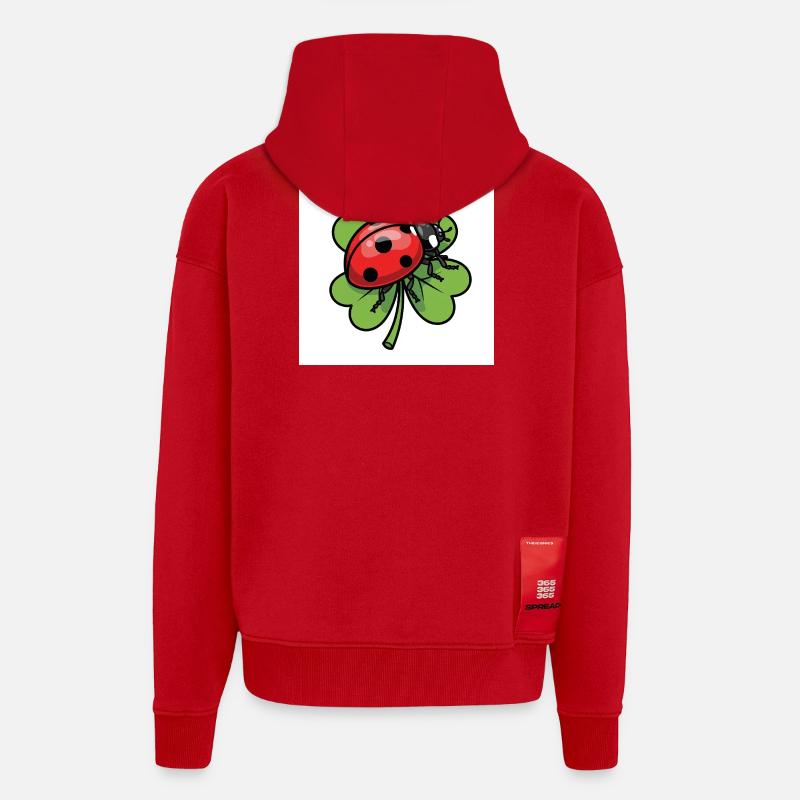 Shamrock with ladybug design - Zip Hoodie - made by SPREAD - red