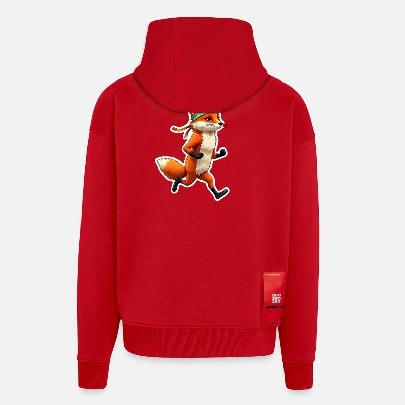 Let´s run, Fox - Zip Hoodie - made by SPREAD - Rot