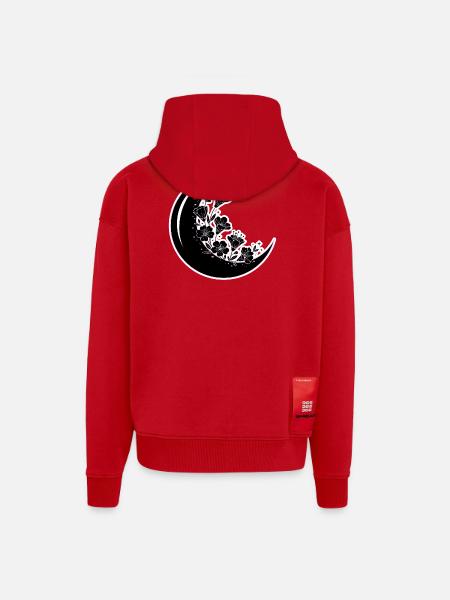 Floral Moon Phase Illustration - Zip Hoodie - made by SPREAD - red