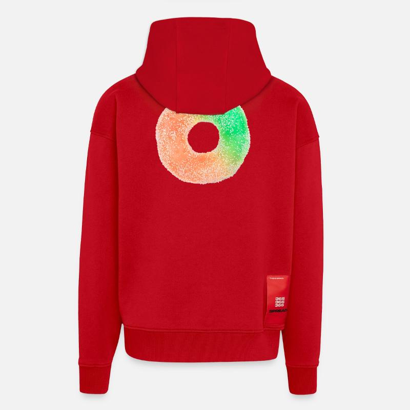 Fruchtgummi-Ring - Zip Hoodie - made by SPREAD - Rot