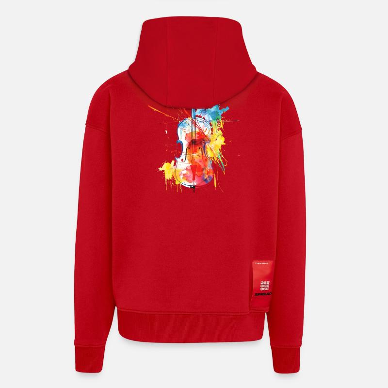Farbenfrohe Violinenkunst - Zip Hoodie - made by SPREAD - Rot
