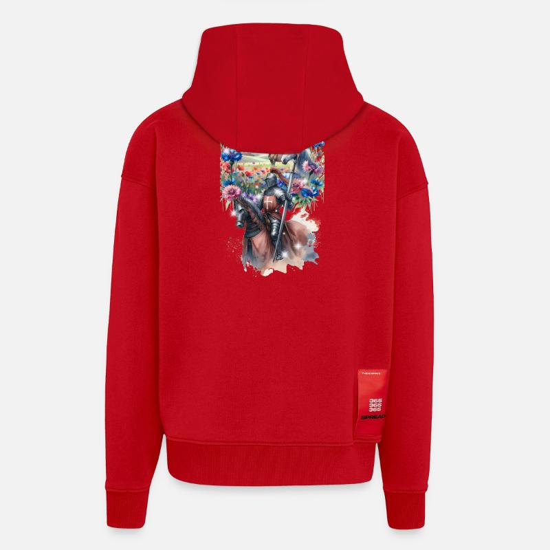 Ritter Märchen Pferd Kinder Mittelalter - Zip Hoodie - made by SPREAD - Rot