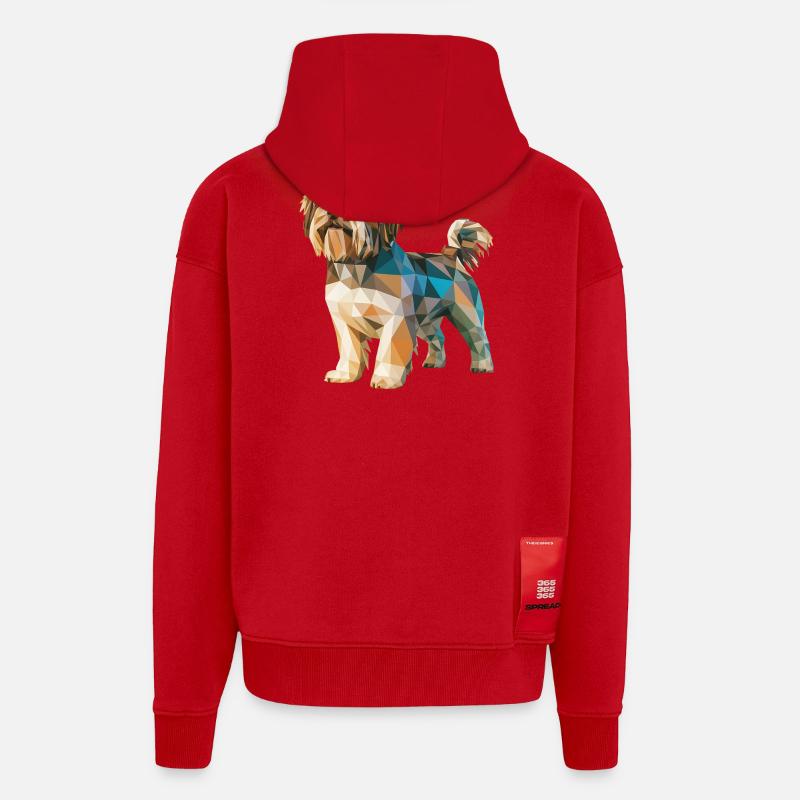Shih Tzu - Cooles Low-Poly-Logo - Zip Hoodie - made by SPREAD - Rot