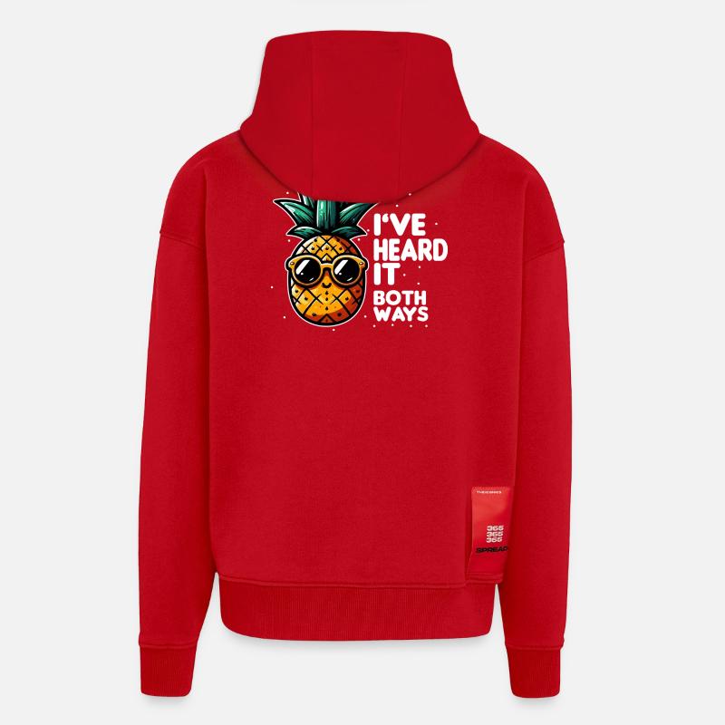 Ananas-Slogan mit doppelter Bedeutung - Zip Hoodie - made by SPREAD - Rot