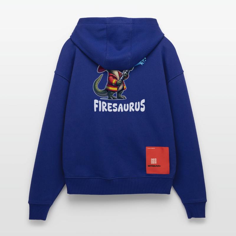 Firesaurus Firefighter Mascot Zip Hoodie - made by SPREAD