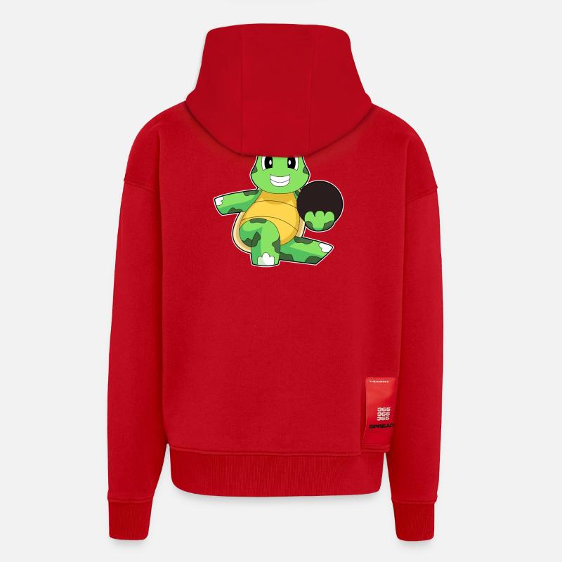 Turtle Bowling Bowling Ball - Zip Hoodie - made by SPREAD - red