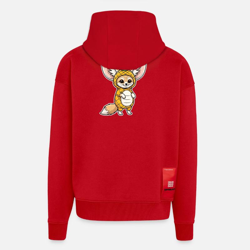 Fennek mit Ananas Comic Shirt Geschenk - Zip Hoodie - made by SPREAD - Rot
