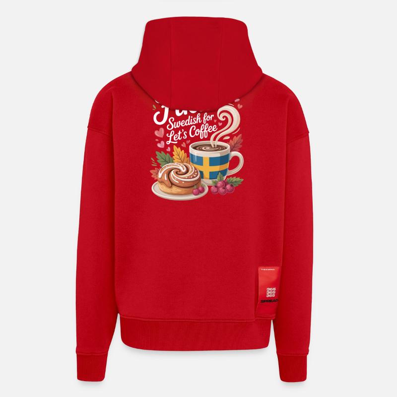 Fika - Veste à capuche bio épaisse oversize fabriqué en UE - rouge