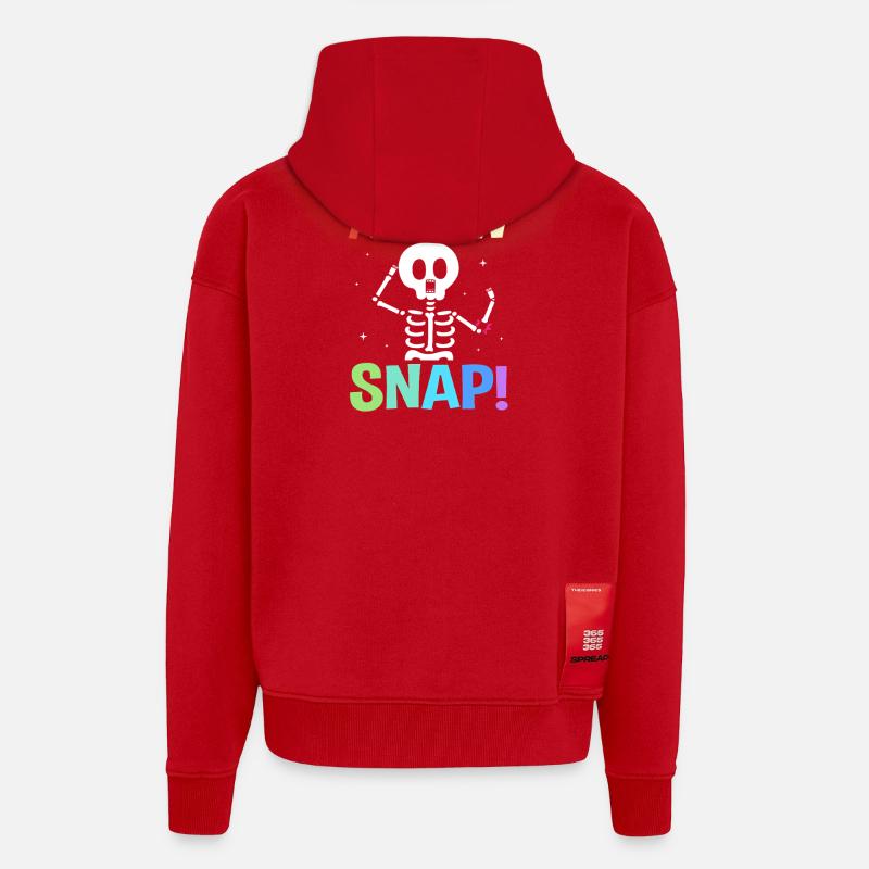 Knochenbruch Halloween Skelett Knochen Armbruch - Zip Hoodie - made by SPREAD - Rot