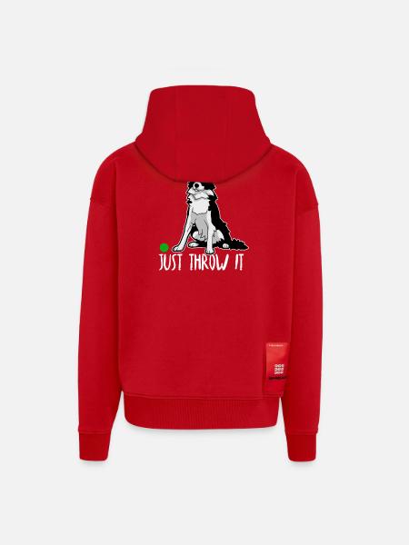 Just Throw It Border Collie Dog Moms and Dads - Zip Hoodie - made by SPREAD - red