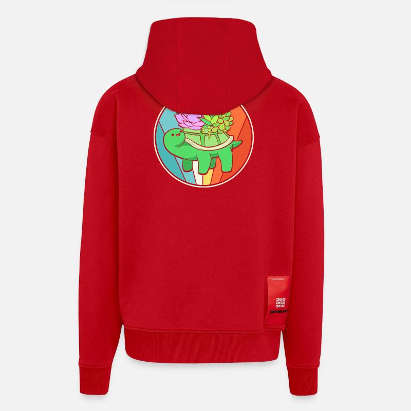 Cactus Plante Cactus - Veste à capuche bio épaisse oversize fabriqué en UE - rouge
