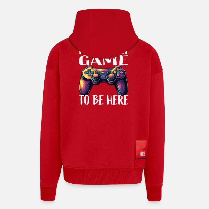 Game Pause Neon Controller - Zip Hoodie - made by SPREAD - red