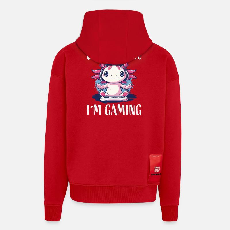 Gaming Axolotl mit Headset - Zip Hoodie - made by SPREAD - Rot