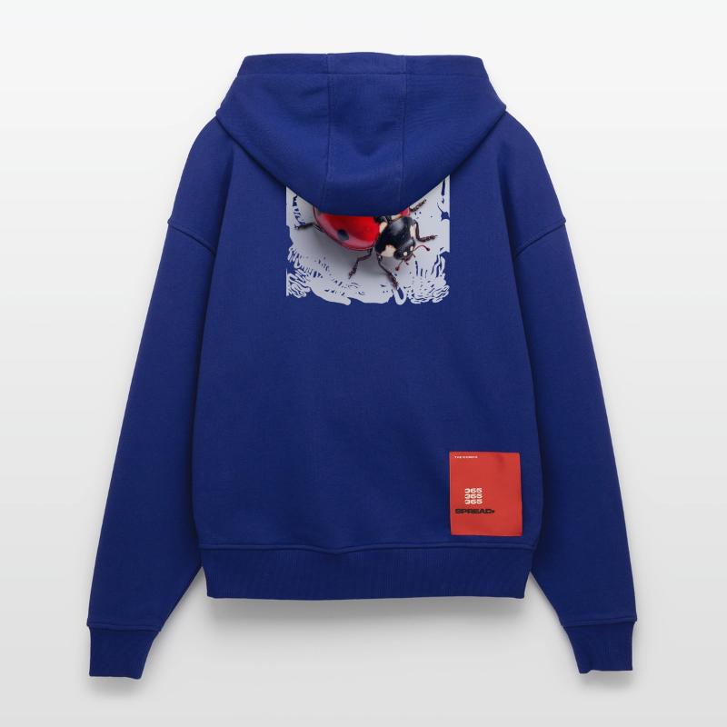 Red Ladybug Pattern Seven-Point Zip Hoodie - made by SPREAD