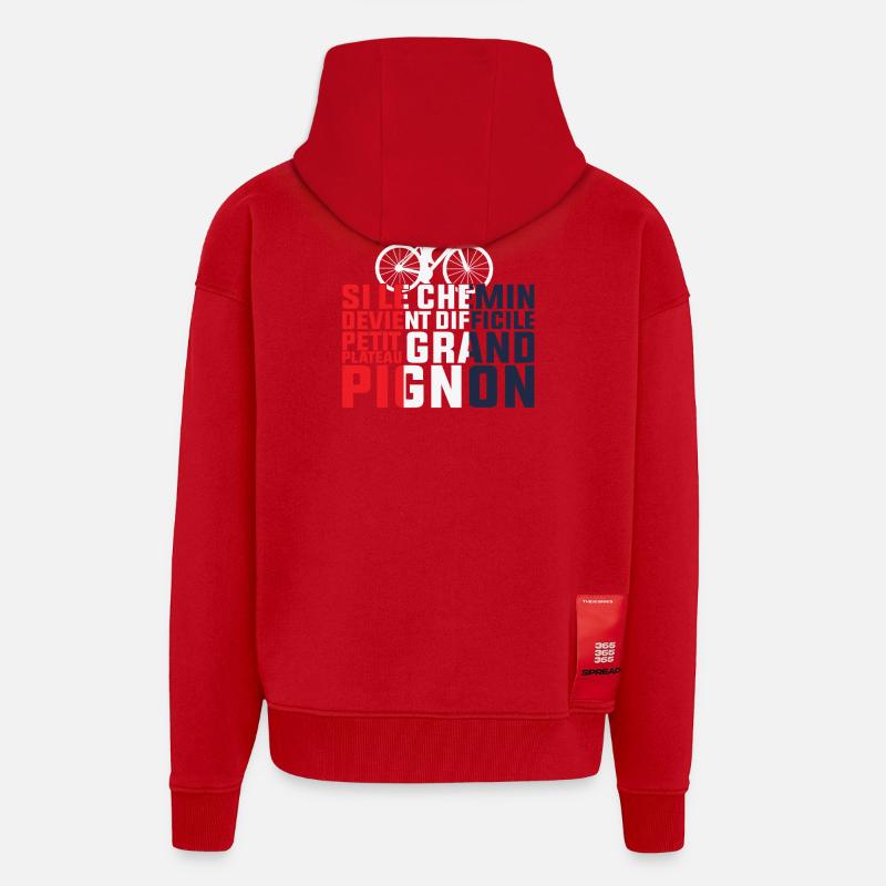 Wenn der Weg schwierig wird – Radfahrer-Geschenk - Zip Hoodie - made by SPREAD - Rot