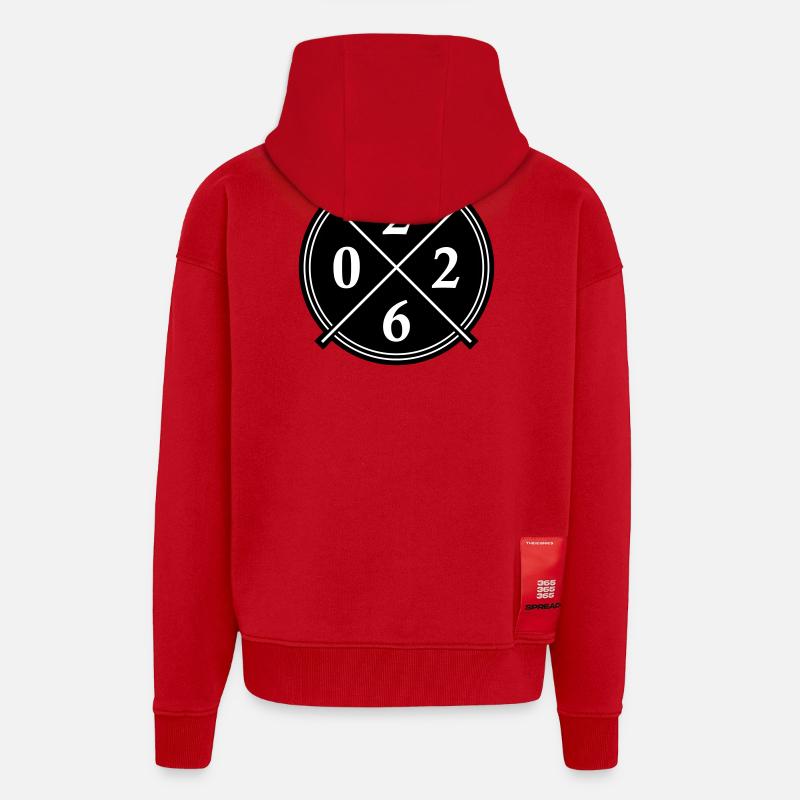 2026 Year Symbol - Zip Hoodie - made by SPREAD - red