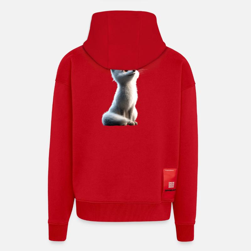 Polarfuchs Schneefuchs Eisfuchs Süßer Weißer Fuchs - Zip Hoodie - made by SPREAD - Rot