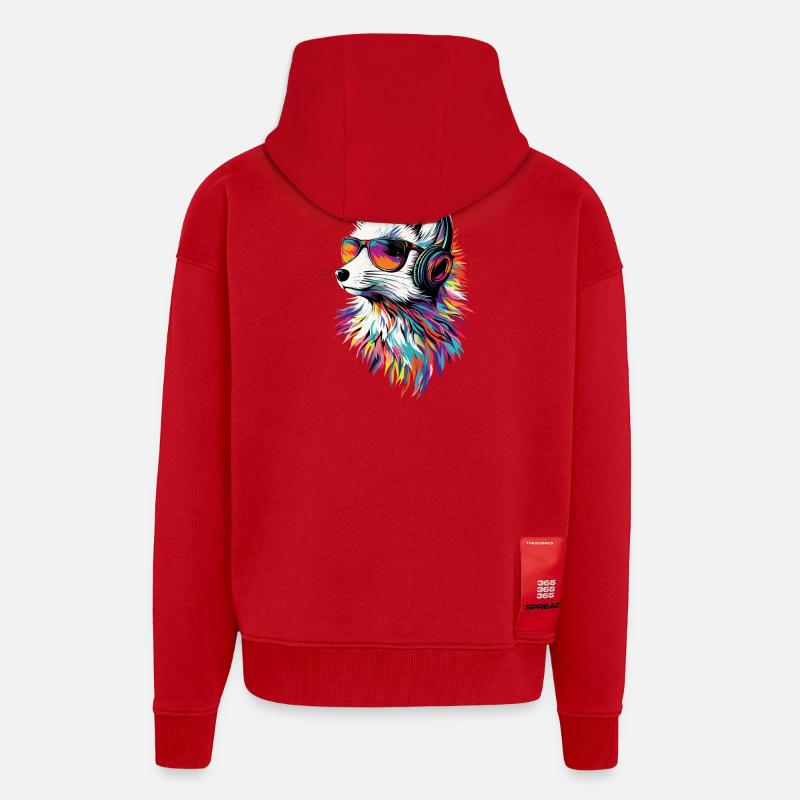 Polarfuchs Schneefuchs Eisfuchs Süßer Weißer Fuchs - Zip Hoodie - made by SPREAD - Rot