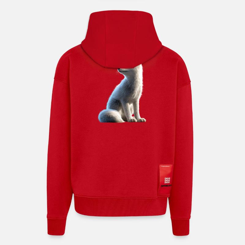 Polarfuchs Schneefuchs Eisfuchs Süßer Weißer Fuchs - Zip Hoodie - made by SPREAD - Rot