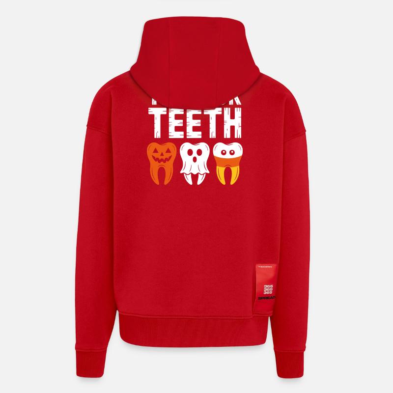 Trick oder Teeth Halloween-T-Shirt - Zip Hoodie - made by SPREAD - Rot