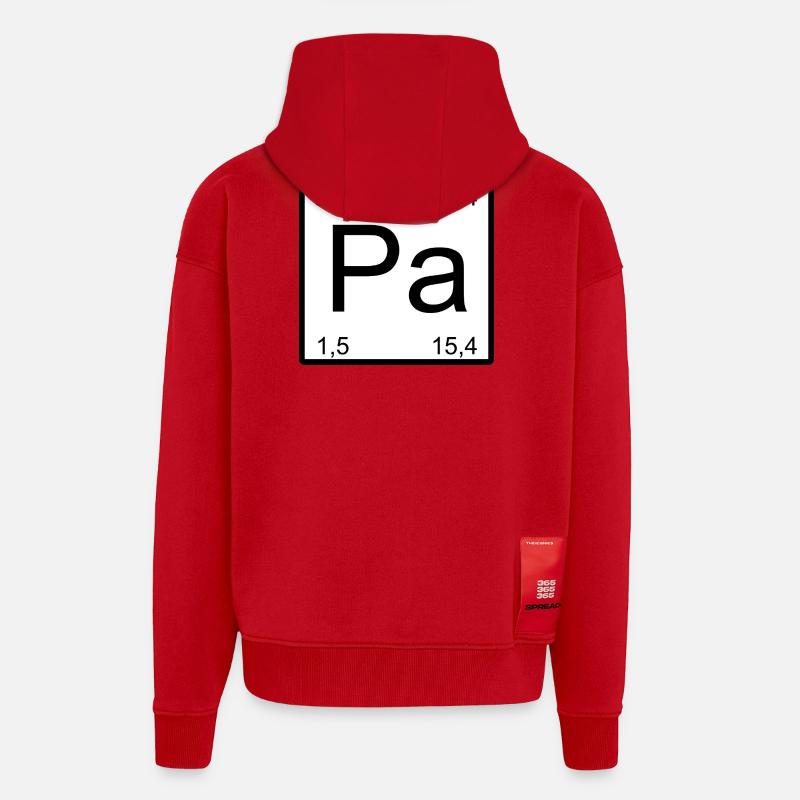 Protactinium Pa Element Typography - Zip Hoodie - made by SPREAD - red