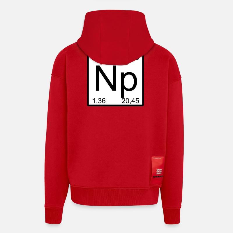Neptunium Elementar Minimalkunst - Zip Hoodie - made by SPREAD - Rot