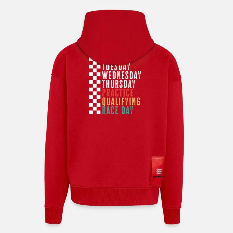 Race Week Schedule: Practice Qualifying Race - Zip Hoodie - made by SPREAD - Rot
