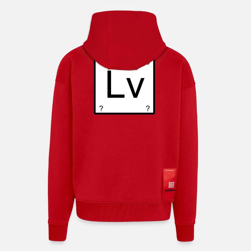 Livermorium Lv Element Square Design - Zip Hoodie - made by SPREAD - red