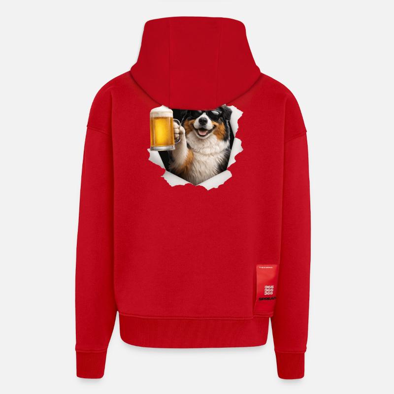 Australian Shepherd Bier - Zip Hoodie - made by SPREAD - Rot