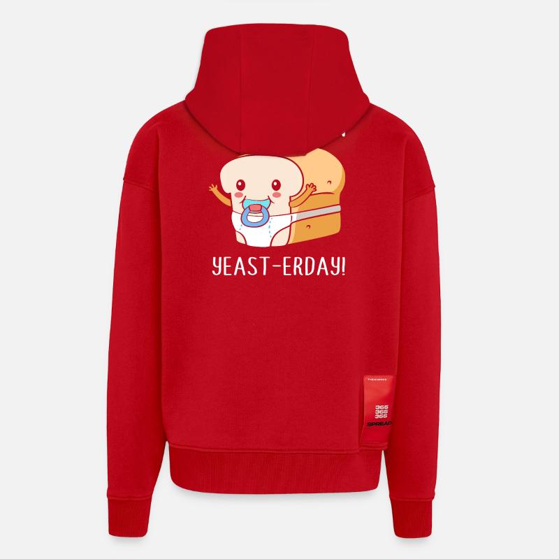 Baker Baker Baking - Veste à capuche bio épaisse oversize fabriqué en UE - rouge