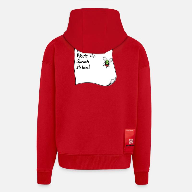 Notizzettel – Hier könnte Ihr Spruch stehen  - Zip Hoodie - made by SPREAD - Rot