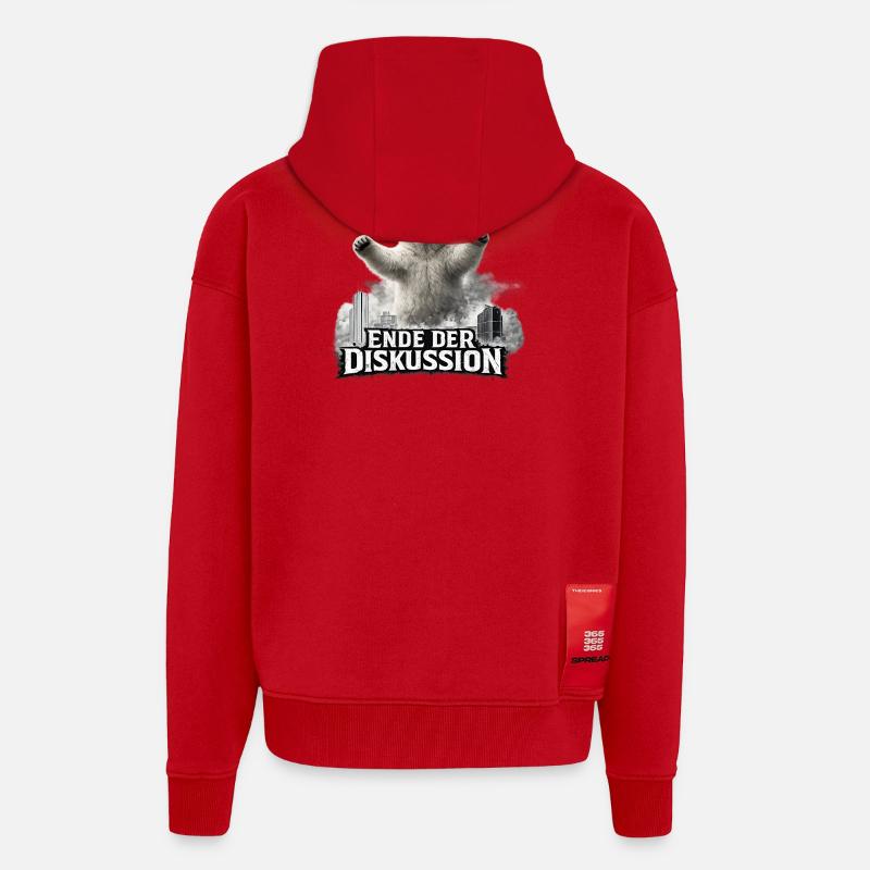 Ende der Diskussion Bär - Zip Hoodie - made by SPREAD - Rot