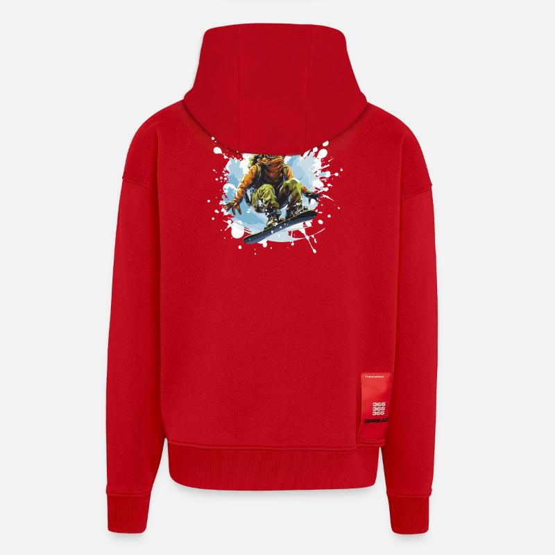 Frog Snowboard - Zip Hoodie - made by SPREAD - red