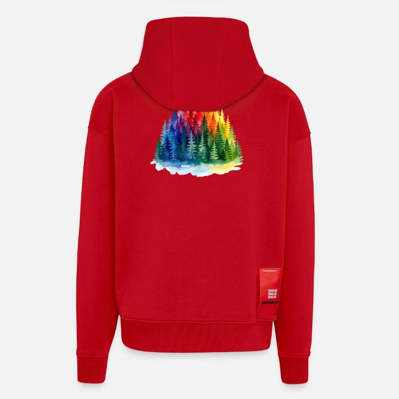 Regenbogenwald Silhouette Rainbow forest - Zip Hoodie - made by SPREAD - Rot