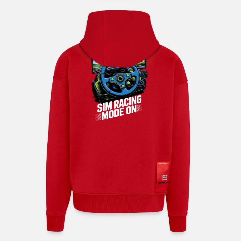 Mod de simulation de course - Veste à capuche bio épaisse oversize fabriqué en UE - rouge
