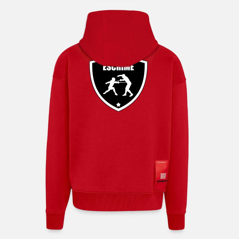 Fechtwappen: das Schild der Teilnehmer - Zip Hoodie - made by SPREAD - Rot