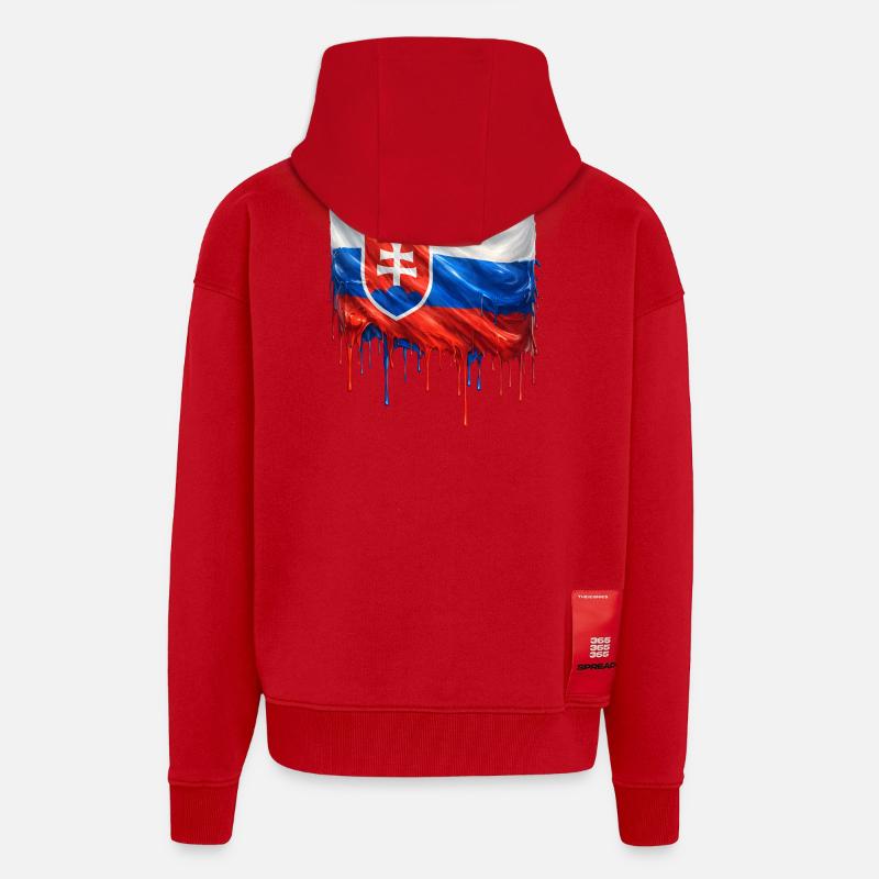 Flagge Slowakei Farbklecks - Zip Hoodie - made by SPREAD - Rot