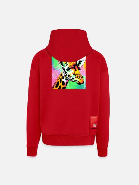 giraffe - Zip Hoodie - made by SPREAD - red