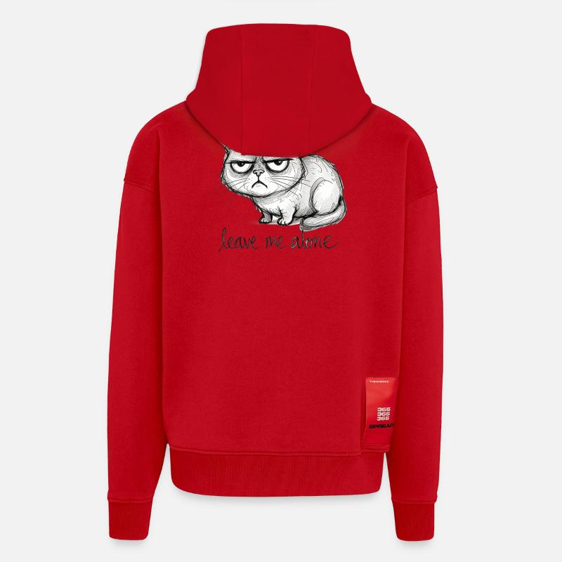 Doodle Cat - Zip Hoodie - made by SPREAD - red
