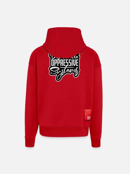 Dismantle Oppressive Systems Activism Statement - Zip Hoodie - made by SPREAD - red
